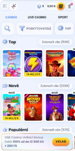 Sekce automatů v casinu CasinoLab