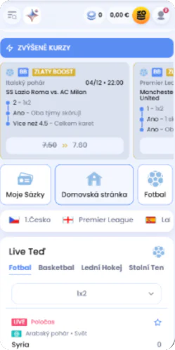 Sekce sportovních sázek v casinu CasinoLab