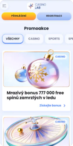 Sekce s promo nabídkami casina CasinoLab