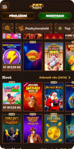 Sekce automatů v casinu FatPirate