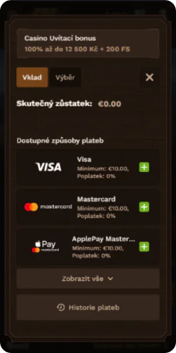 Pokladna a vklad v casinu FatPirate