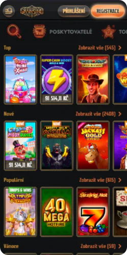 Sekce automatů v casinu Gransino