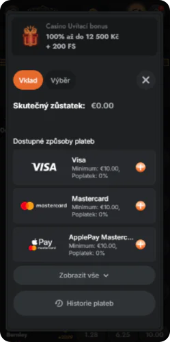 Pokladna a vklad v casinu Gransino